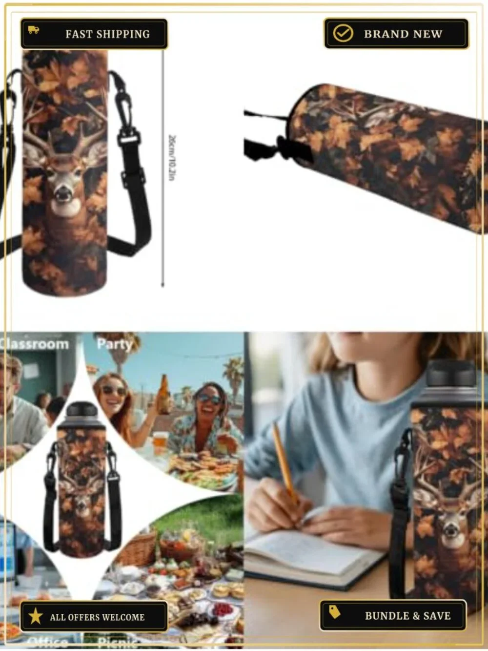 Kids 5-Piece Hunting Camo Backpack Set with Lunch Box Pencil Case